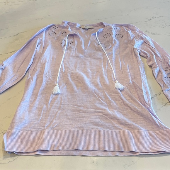 LOFT Light Purple Knit Sweater - Picture 2 of 8